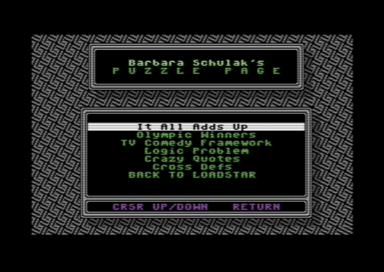 C64 game The Puzzle Page #144