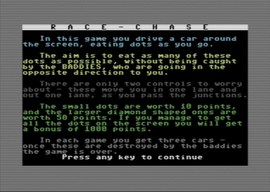 C64 game Race-Chase