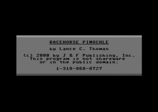 C64 game Racehorse Pinochle