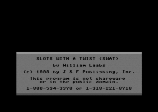 C64 game SWAT: Slots with a Twist