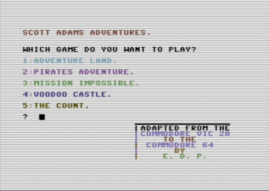 C64 game Scott Adams Abenteuer