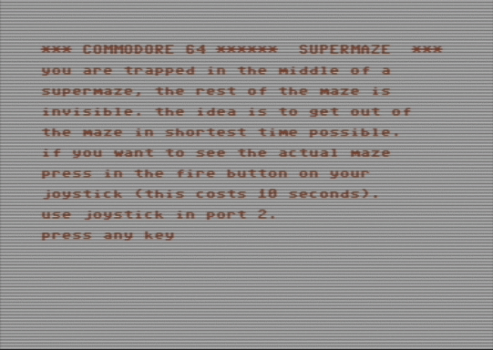 C64 game Supermaze