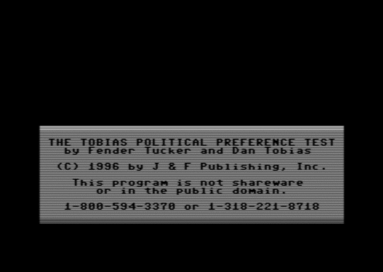 C64 game The Tobias Political Preference Test