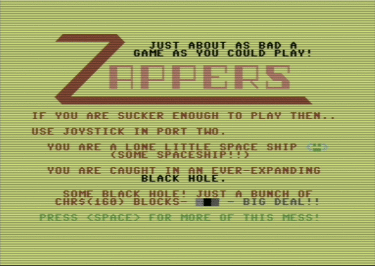 C64 game Zappers