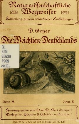 Cover of: Die Weichtiere Deutschlands by D. Geyer