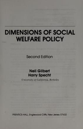 Cover of: Dimensions of social welfare policy by Neil Gilbert