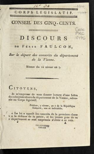 Cover of: Discours de Fe lix Faulcon, sur le de part des conscrits du de partement de la Vienne by Fe lix Marie Faulcon