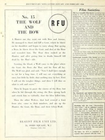 Thumbnail image of a page from Documentary News Letter