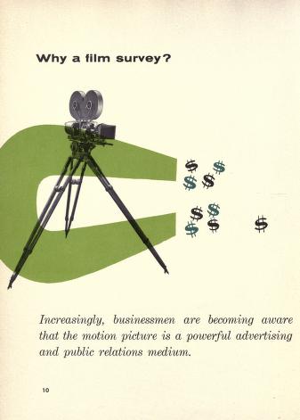 Thumbnail image of a page from The dollars and sense of business films, study of 157 business films; a report on the production and distribution costs of representative advertising and public relations motion pictures