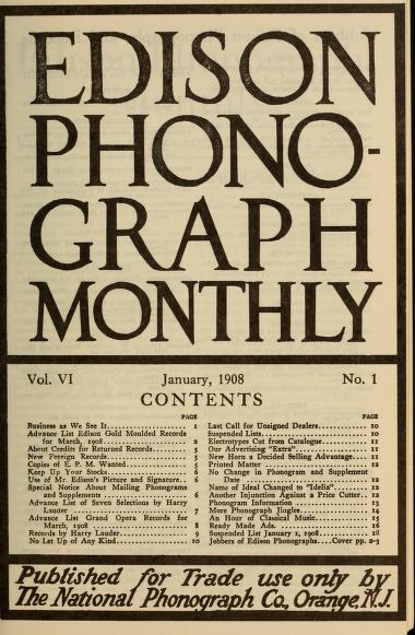 Thumbnail image of a page from The Edison phonograph monthly