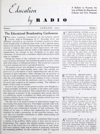 Thumbnail image of a page from Education by Radio