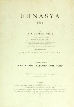 Cover of: Ehnasya, 1904 by W. M. Flinders Petrie