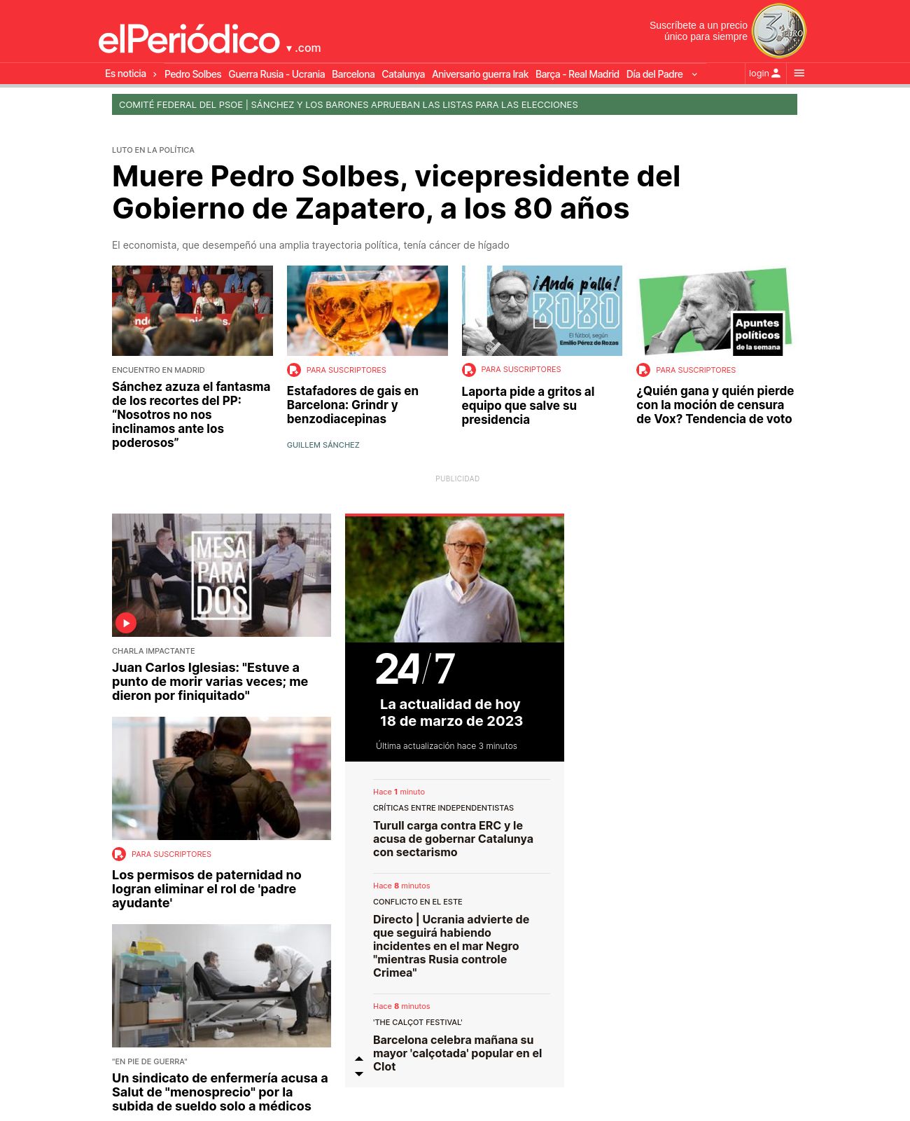 El Periodico at 2023-03-18 14:28:15+01:00 local time