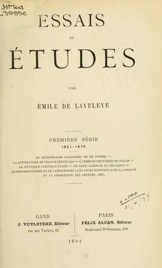 Cover of: Essais et études. by Emile de Laveleye