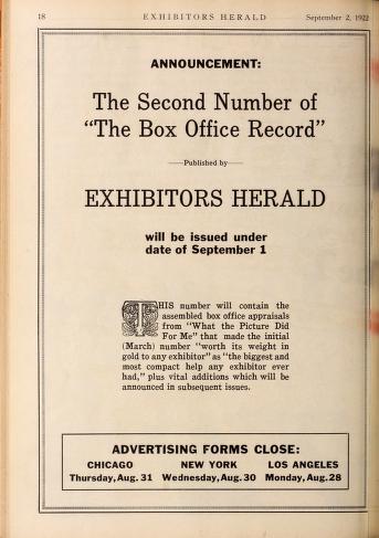 Thumbnail image of a page from Exhibitors Herald