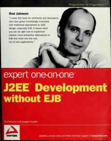 Cover of: Expert one-on-one J2EE development without EJB by Rod Johnson