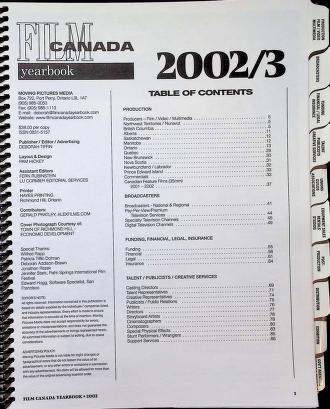 Thumbnail image of a page from Film Canada Yearbook