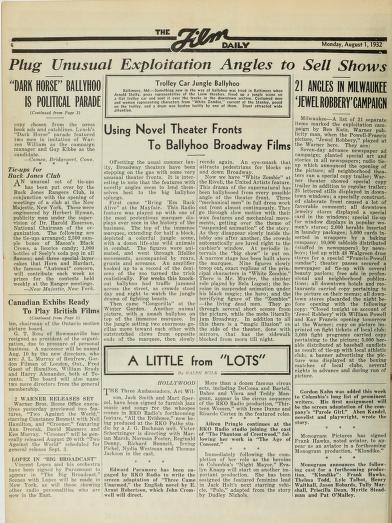 Thumbnail image of a page from The Film Daily