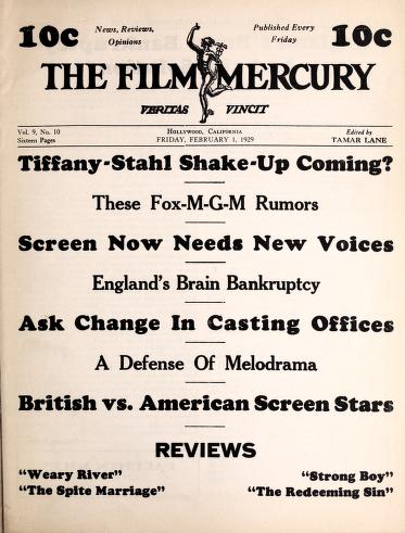 Thumbnail image of a page from The Film Mercury