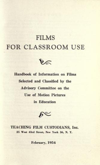 Thumbnail image of a page from Films for classroom use