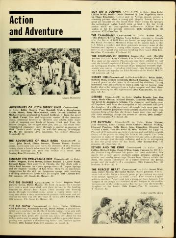 Thumbnail image of a page from Films Incorporated Catalog of CinemaScope Feature Films and short subjects