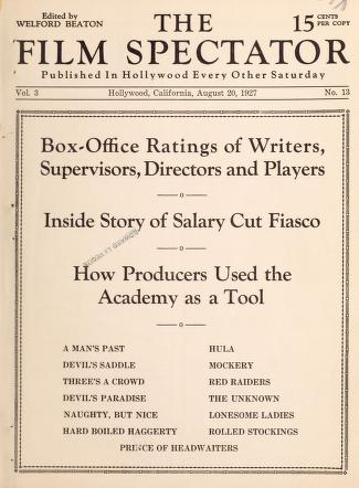 Thumbnail image of a page from Film Spectator