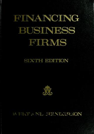 Cover of: Financing business firms by James Edward Wert