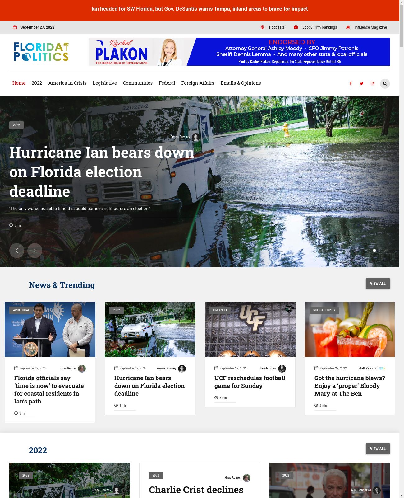 Florida Politics at 2022-09-27 19:52:33-04:00 local time