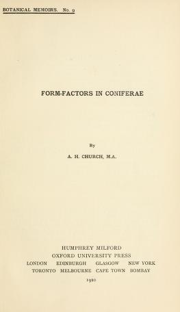 Cover of: Form-factors in Coniferae. by Church, A. H.