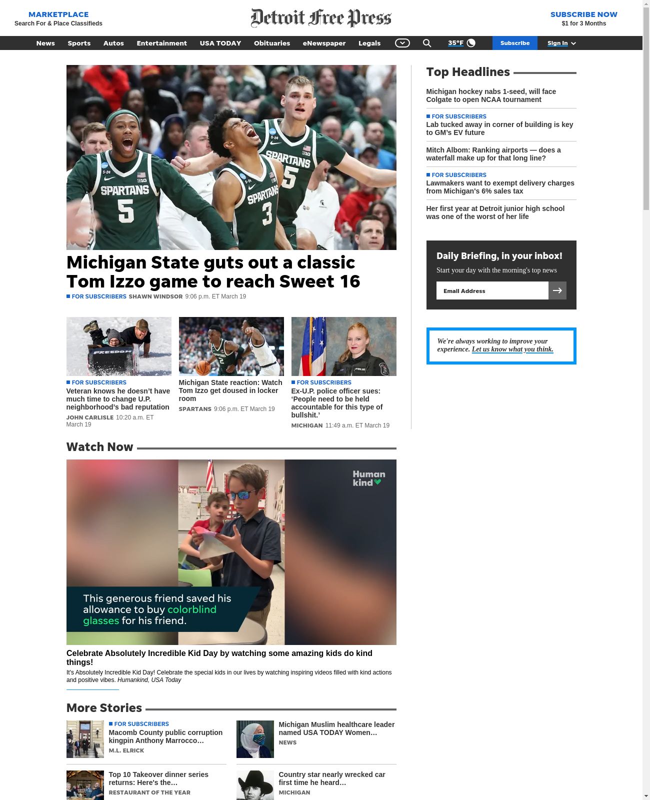 Detroit Free Press at 2023-03-19 21:55:03-04:00 local time