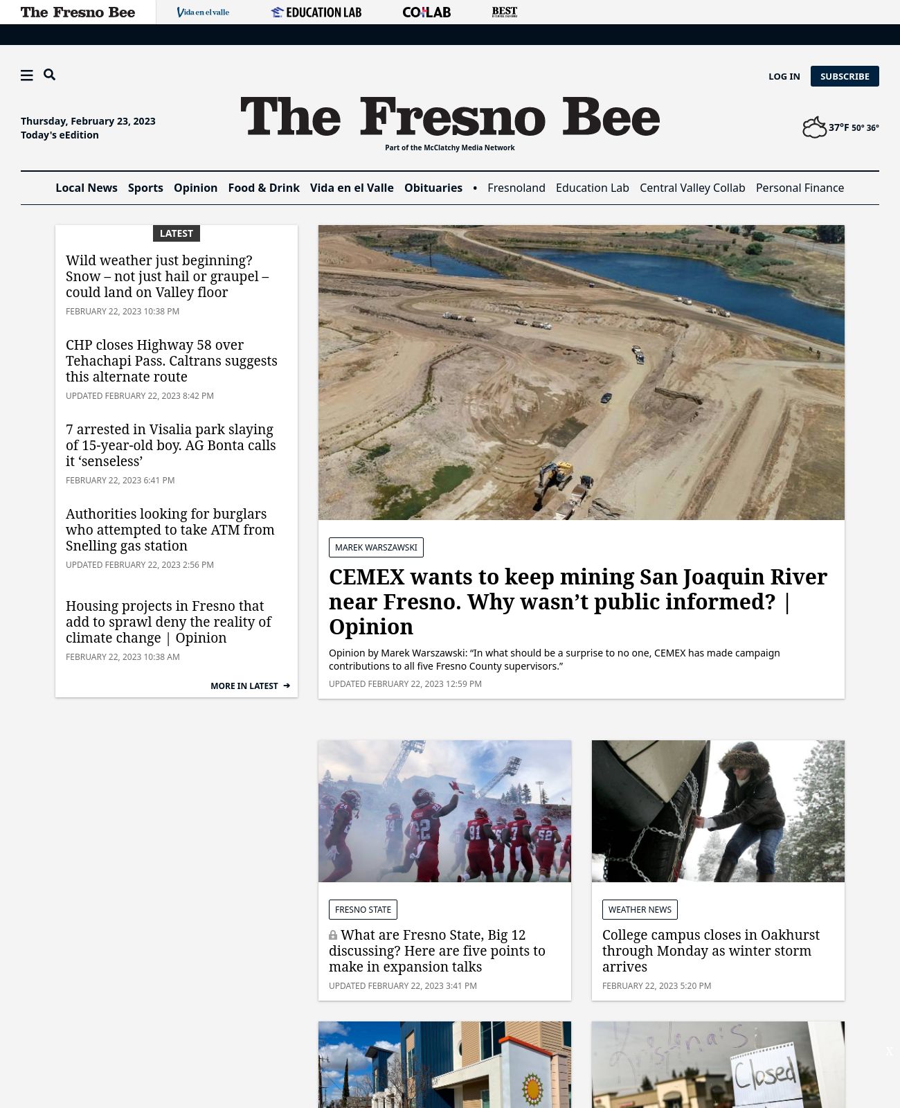 The Fresno Bee at 2023-02-23 02:58:23-08:00 local time