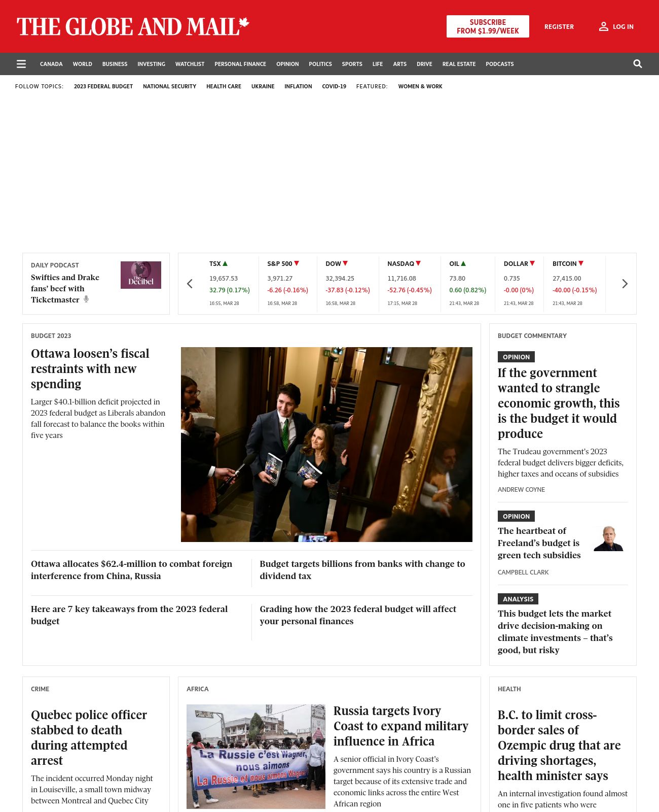 The Globe and Mail at 2023-03-28 22:02:38-04:00 local time
