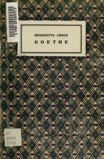 Cover of: Goethe by Benedetto Croce