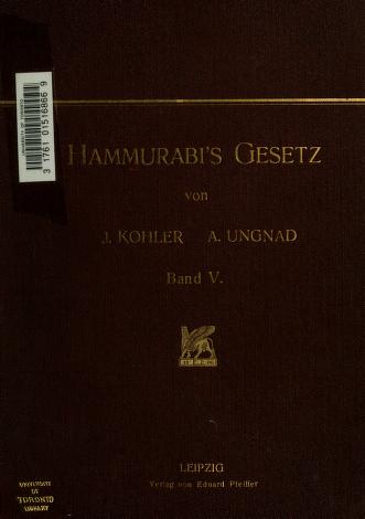 Cover of: Hammurabi's Gesetz by Hammurabi King of Babylonia
