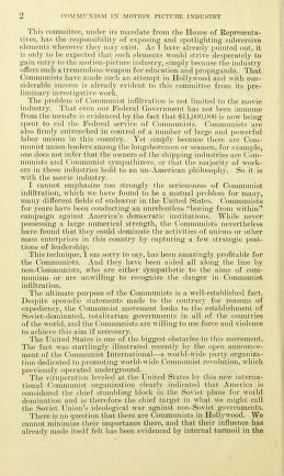 Thumbnail image of a page from Hearings regarding the communist infiltration of the motion picture industry. Hearings before the Committee on Un-American Activities, House of Representatives, Eightieth Congress, first session. Public law 601 (section 121, subsection Q