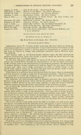 Thumbnail image of a page from Hearings regarding the communist infiltration of the motion picture industry. Hearings before the Committee on Un-American Activities, House of Representatives, Eightieth Congress, first session. Public law 601 (section 121, subsection Q