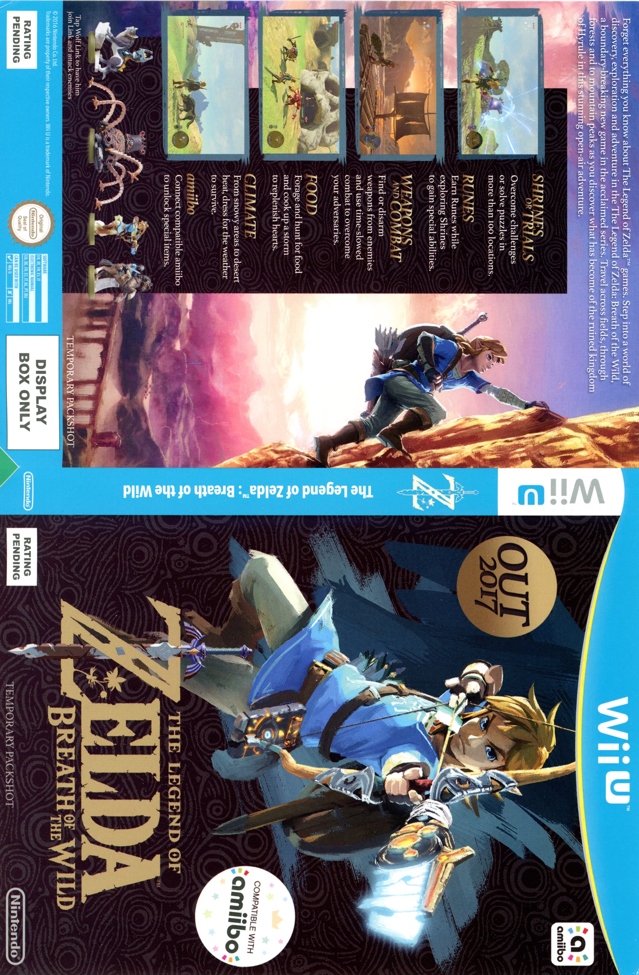 Legend Of Zelda Breath Of The Wild Nintendo Wii U Display Only Box Art :  Nintendo : Free Download, Borrow, and Streaming : Internet Archive