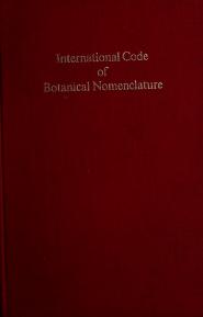 Cover of: International code of botanical nomenclature by 
