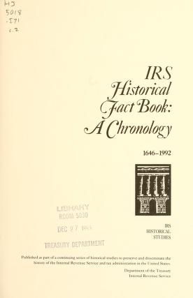 Cover of: IRS historical fact book by 