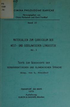 Cover of: Texte zur Geschichte der serbokroatischen und slowenischen Sprache by 