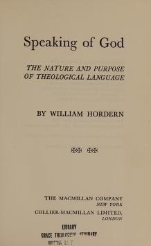 Cover of: Speaking of God by William Hordern