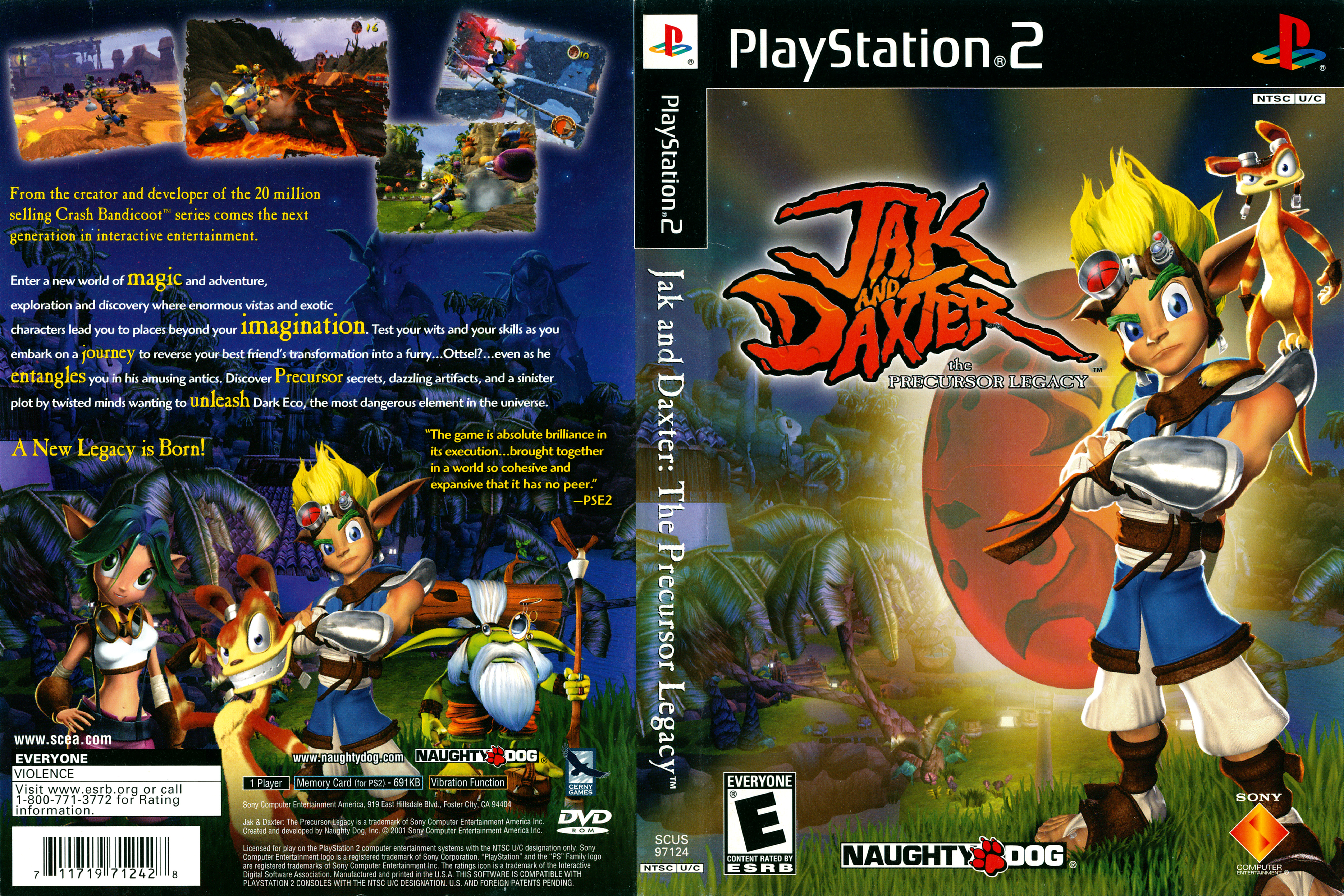 Jak And Daxter - The Precursor Legacy [SCUS 97124] (Sony Playstation - Box Scans (1200DPI) : Sony : Free Borrow, and Streaming : Internet