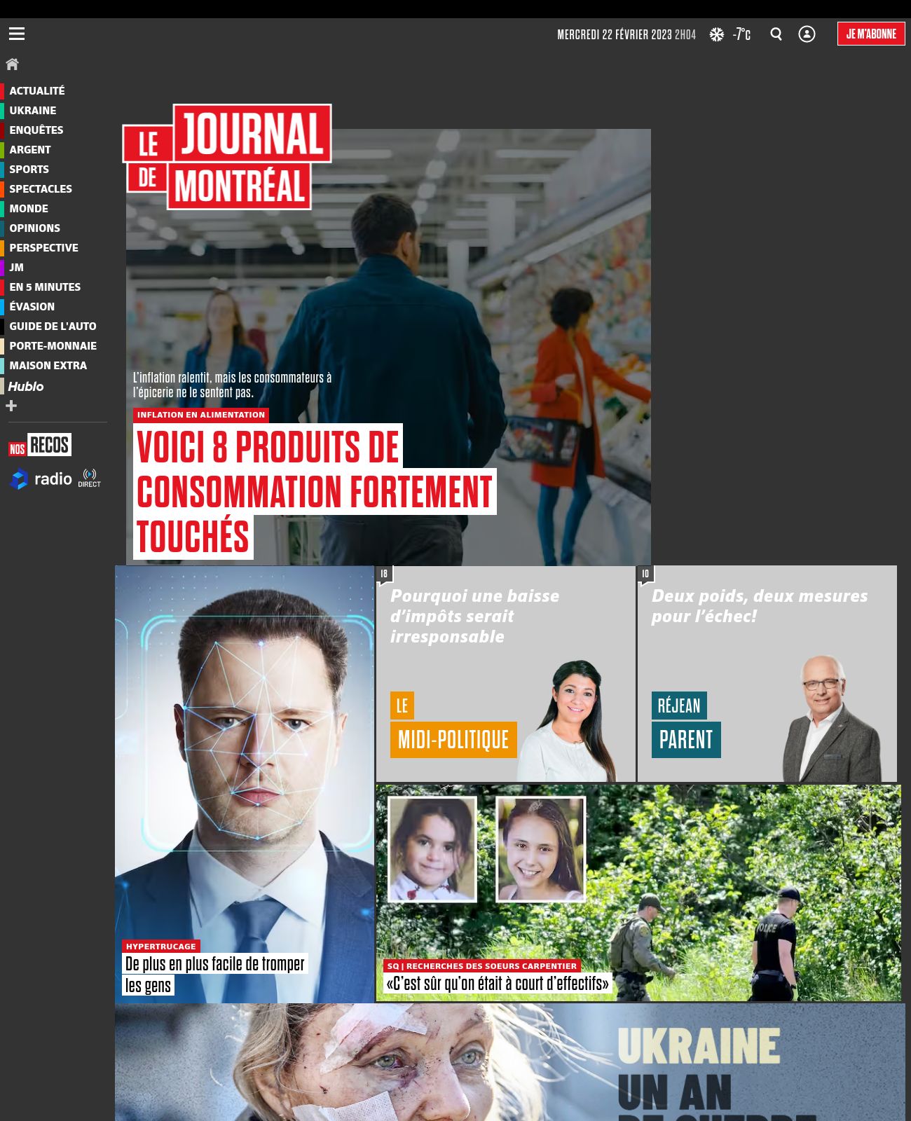 La Journal de MontrÃ©al at 2023-02-21 21:18:40-05:00 local time