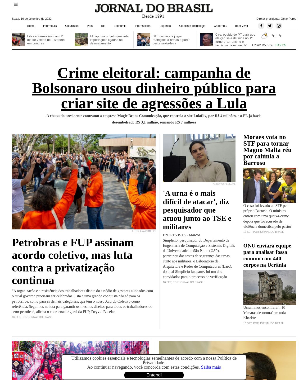 Jornal do Brasil at 2022-09-16 20:52:16-03:00 local time
