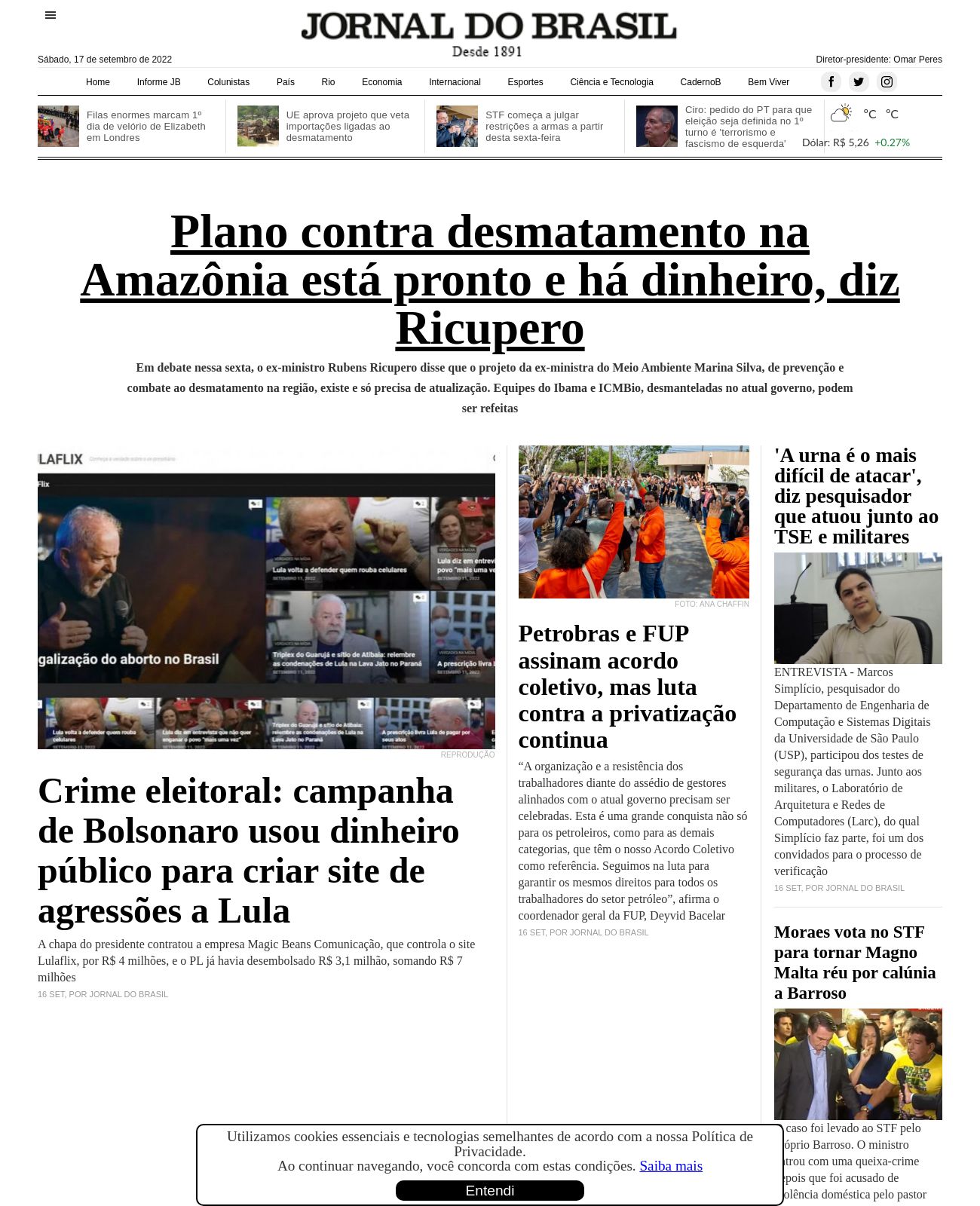 Jornal do Brasil at 2022-09-17 08:58:58-03:00 local time