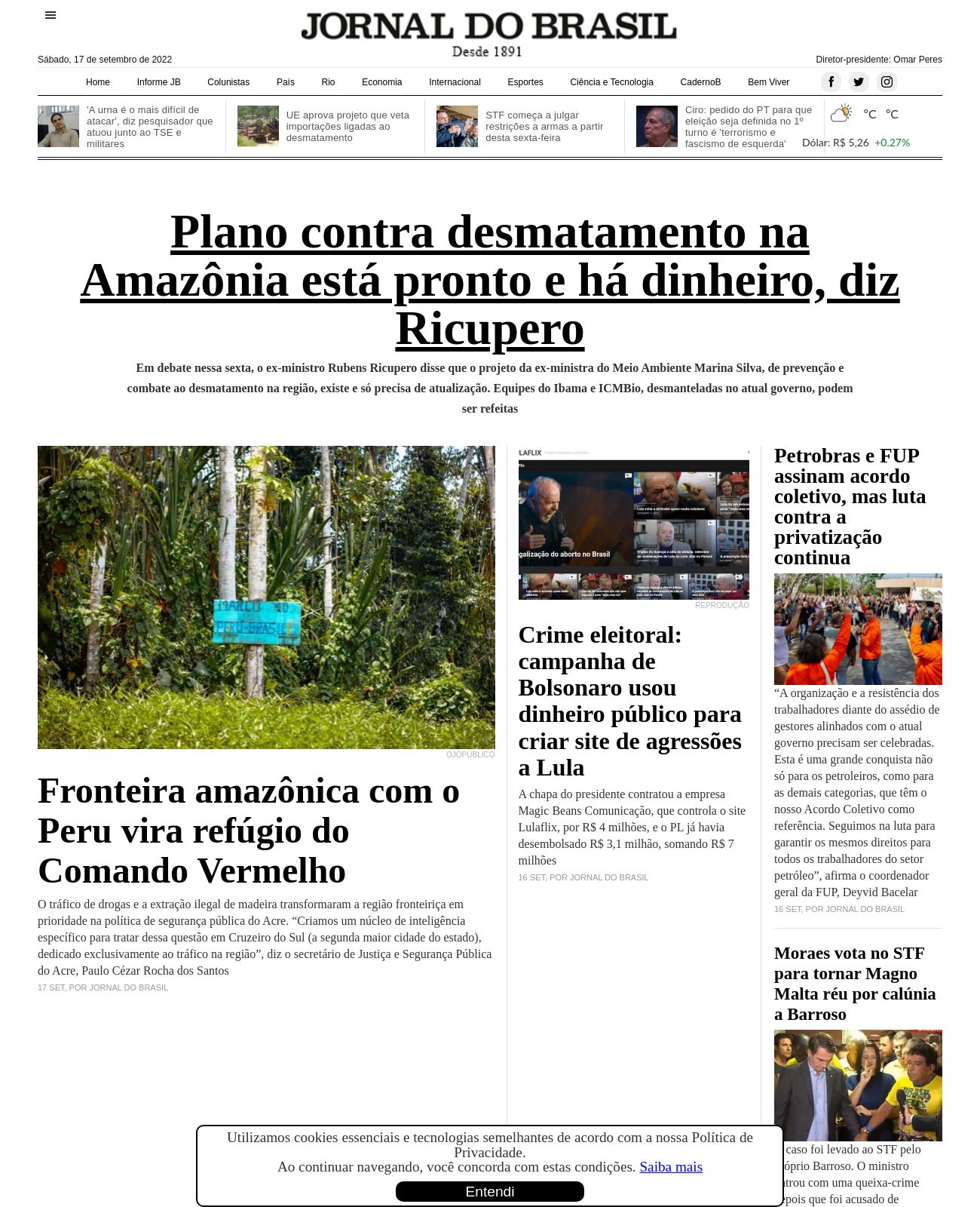 Jornal do Brasil at 2022-09-17 09:03:19-03:00 local time
