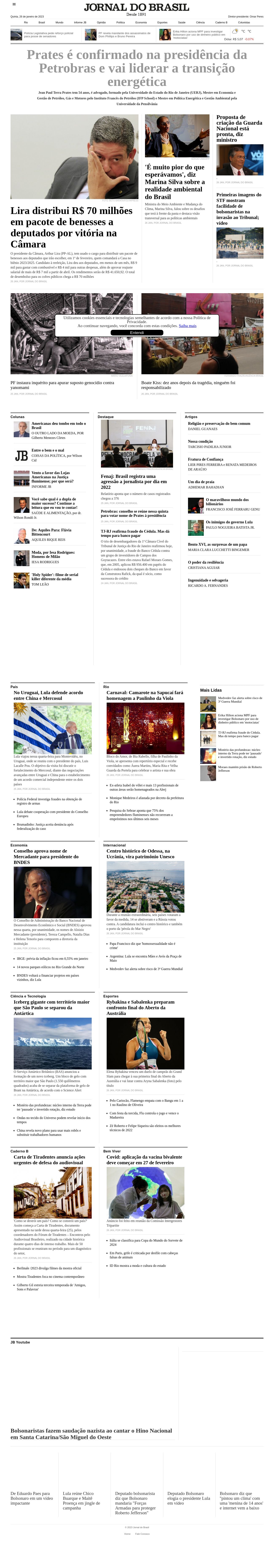 Jornal do Brasil at 2023-01-26 20:14:28-03:00 local time