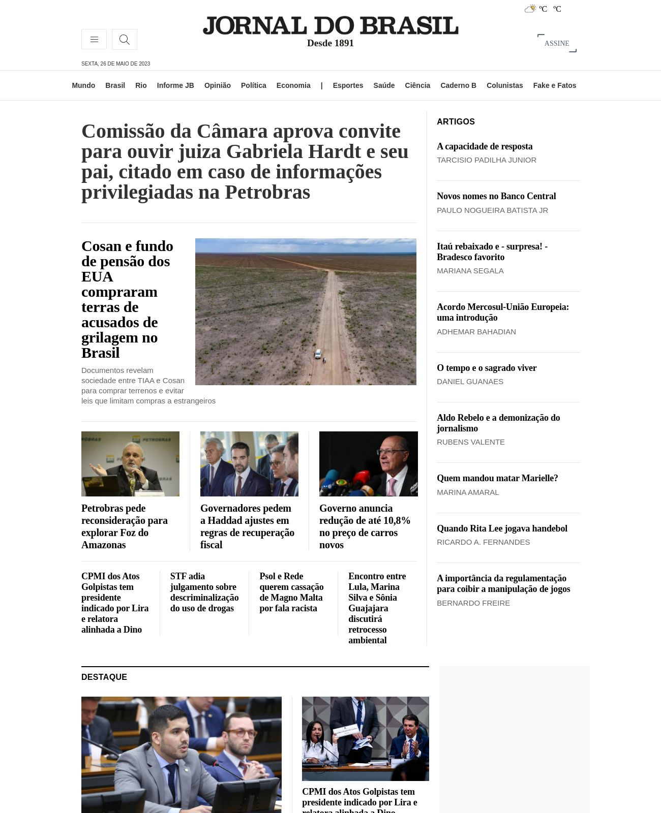 Jornal do Brasil at 2023-05-26 08:10:44-03:00 local time