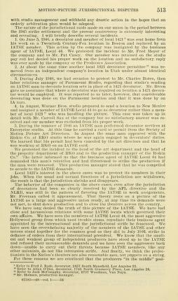 Thumbnail image of a page from Jurisdictional disputes in the motion-picture Industry : hearings before a special subcommittee of the Committee on Education and Labor, House of Representatives, Eightieth Congress, first-session, pursuant to H. Res. 111