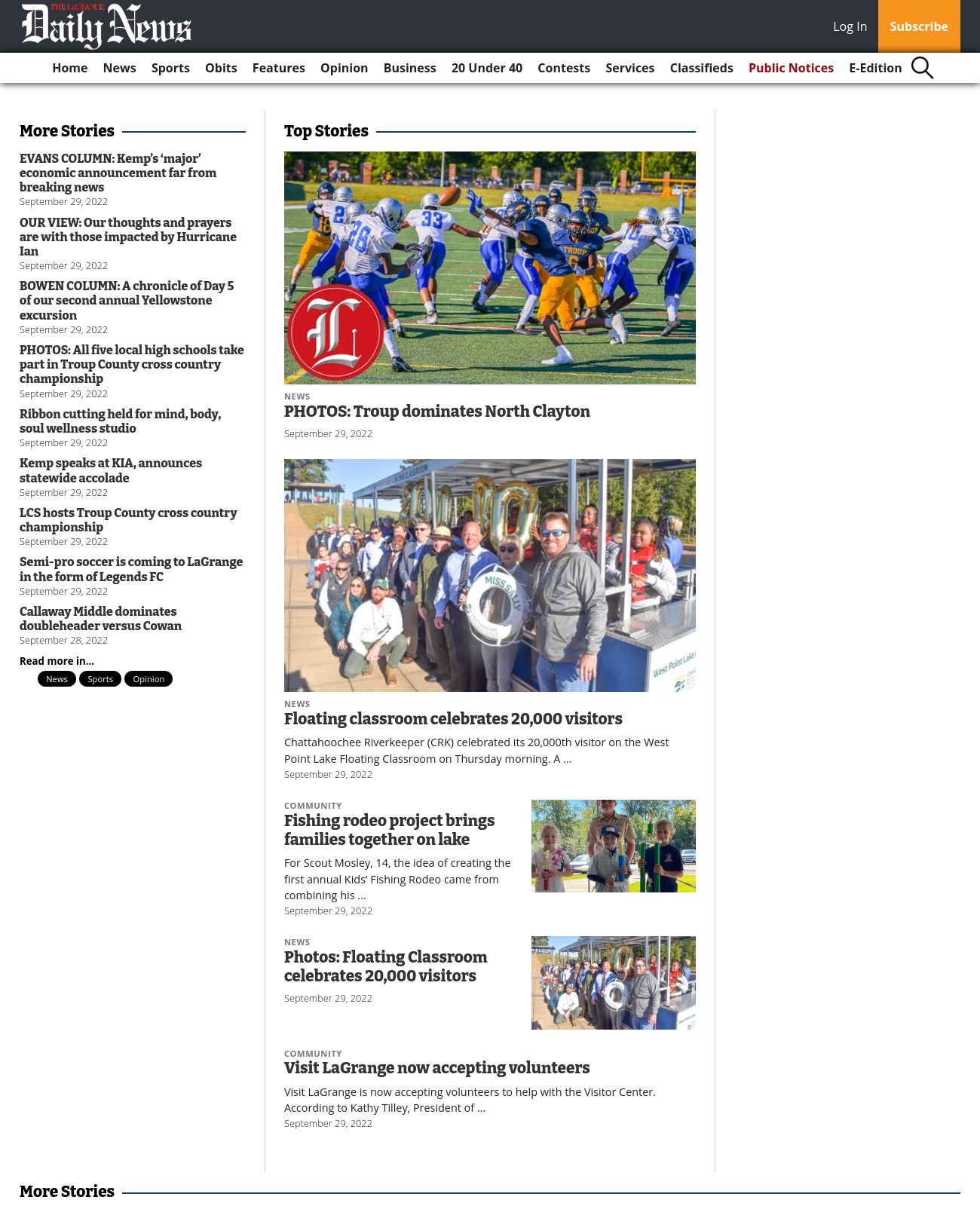 The LaGrange Daily News at 2022-09-29 21:37:49-04:00 local time